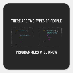 Funny Programmer Gift for Coding Geek Fyrkantigt Klistermärke