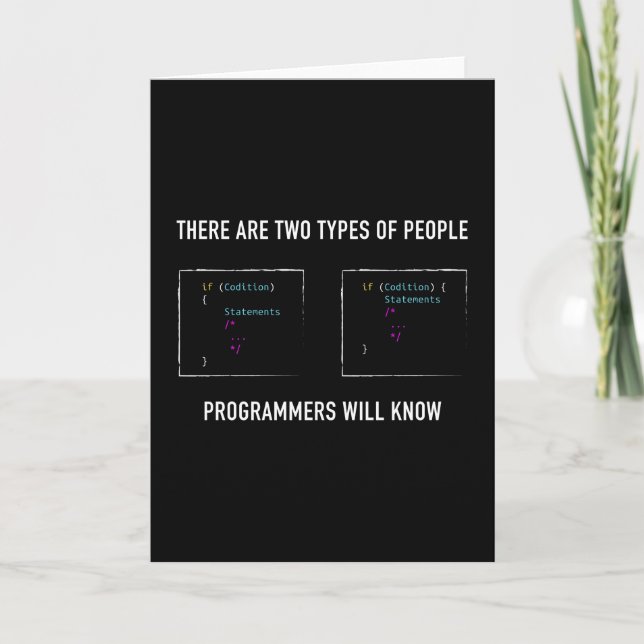 Funny Programmer Gift for Coding Geek Kort (Framsida)