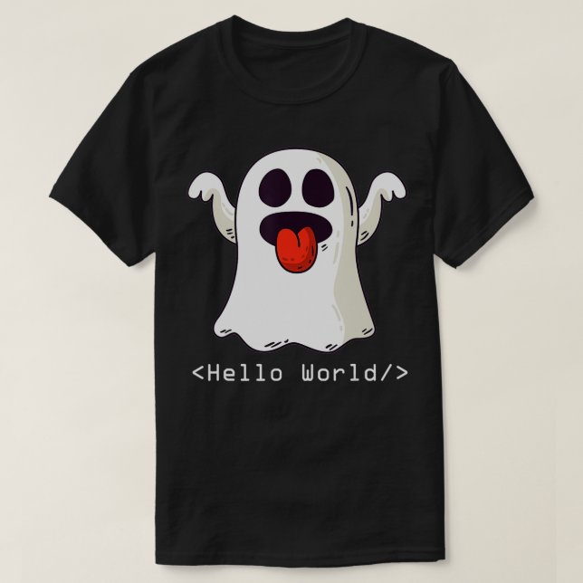 Funny Programmer Halloween Costume Ghost Coding T Shirt (Design framsida)