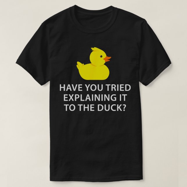 Funny Programmer Rubber Anka Felsökning 1 T Shirt (Design framsida)
