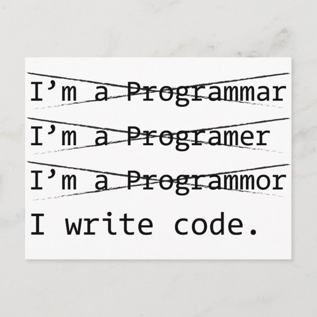 Funny Programmer Vykort (Framsida)