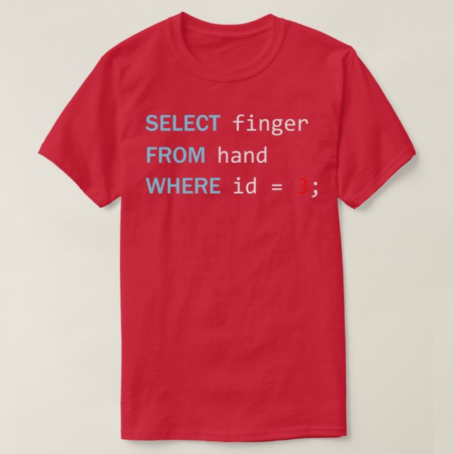 Funny Programming Geek Select Finger From Hand T Shirt (Design framsida)