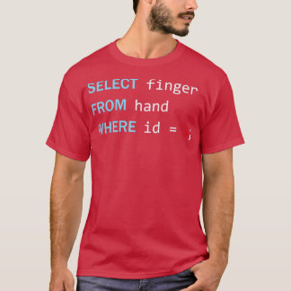 Funny Programming Geek Select Finger From Hand T Shirt