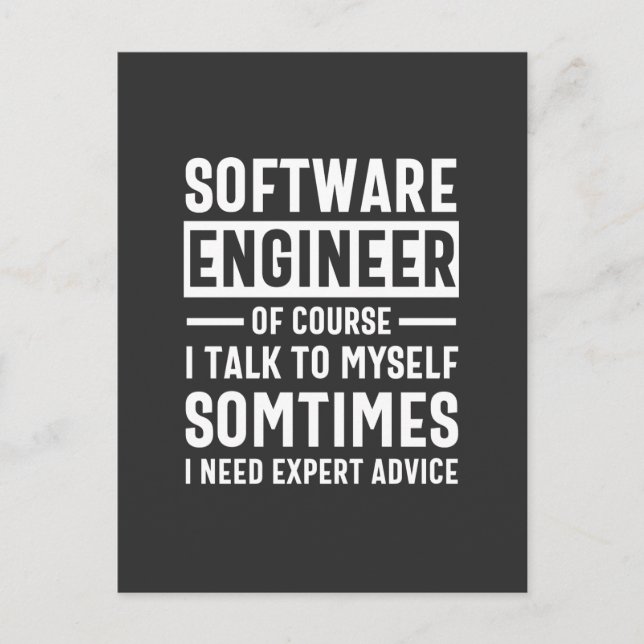 Funny Programming Software Engineer Gift Vykort (Framsida)