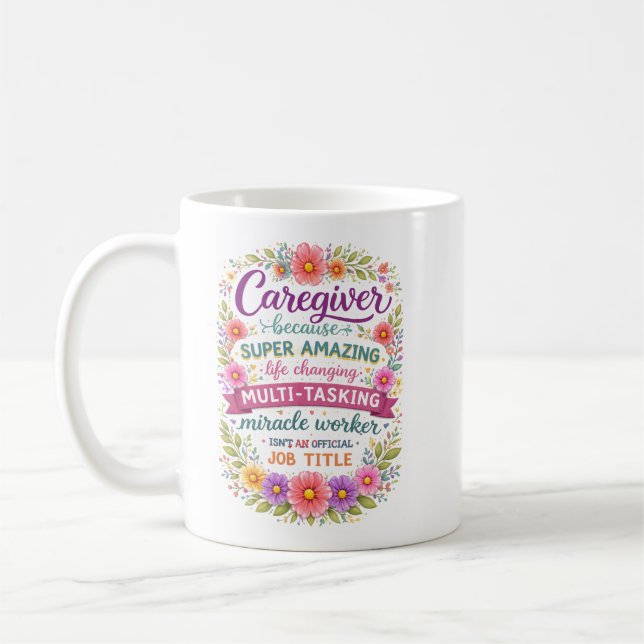 Funny Property Caregiver | Happy Caregiver Day Kaffemugg (Vänster)