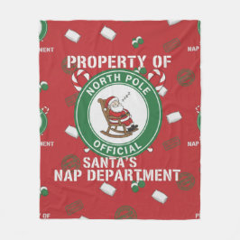 Funny Property of Santa's Nap Department Christmas Fleecefilt