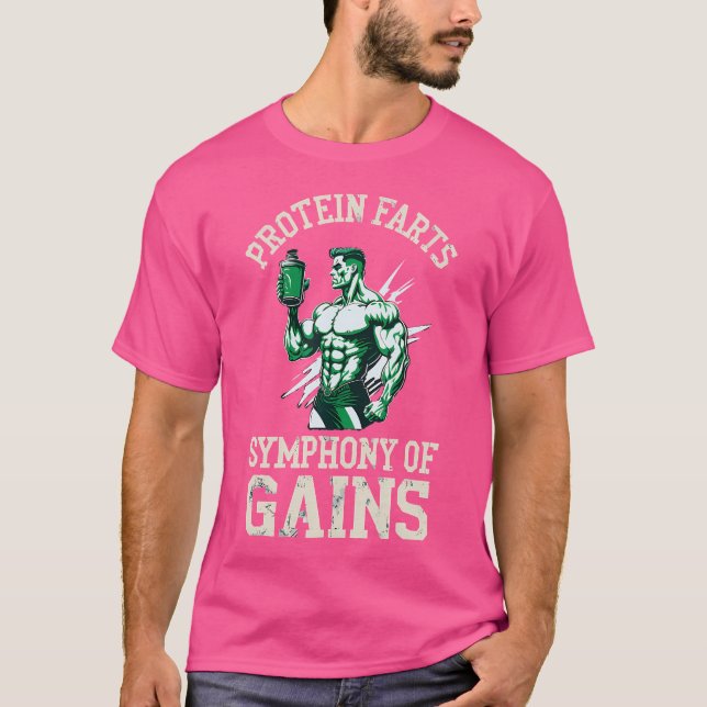 Funny Protein Farts Lyfte Muscles Workout Bodybu T Shirt (Framsida)