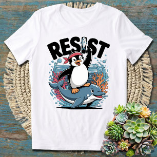 Funny Protest Penguin Art Resistant Penguin Activi T Shirt