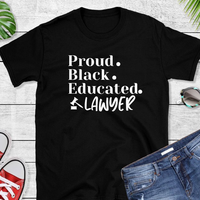 Funny Proud Black Lawyer Black T-Shirt (Skapare uppladdad)