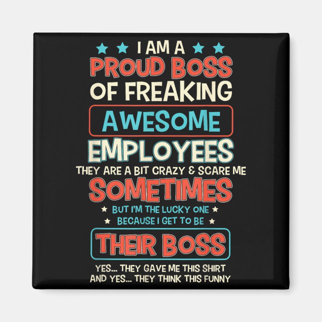 Funny Proud Boss Employee Appreciation Office Men  Magnet (Framsidan)