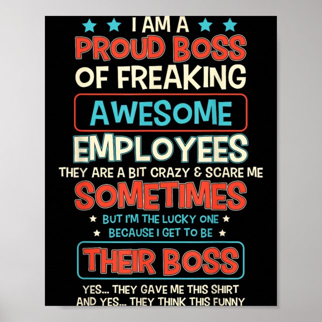 Funny Proud Boss Employee Appreciation Office Men  Poster (Framsidan)