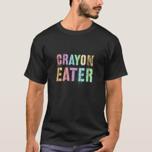 Funny Proud CRAYON EATER Militär Veteran Pappa Off T Shirt