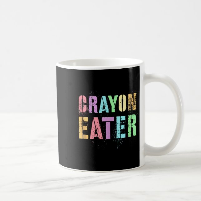 Funny Proud Crayon Eater Military Veteran Dad Offi Kaffemugg (Höger)