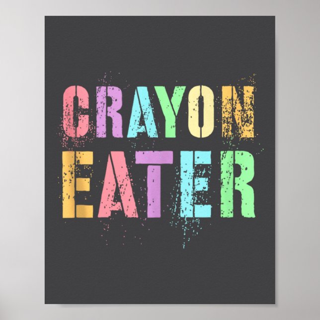 Funny Proud Crayon Eater Military Veteran Dad Offi Poster (Framsidan)