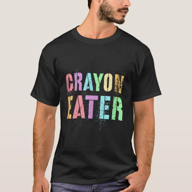 Funny Proud Crayon Eater Military Veteran Dad Offi T Shirt (Framsida)