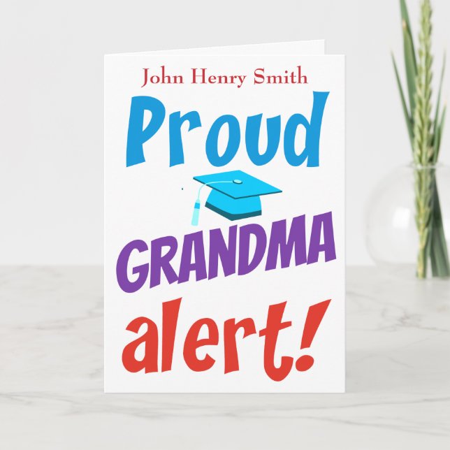 Funny Proud Grandma Studenten Kort (Framsida)