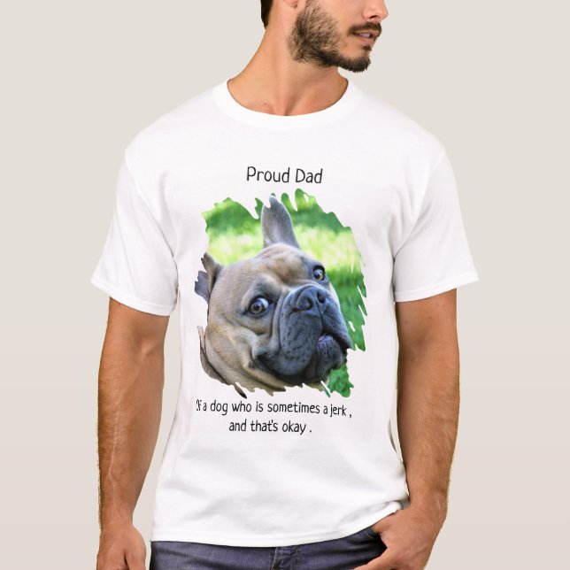 Funny Proud Hund Pappa T Shirt (Framsida)