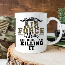 Funny Proud Luft Force Mamma I dödar det militärt Kaffemugg