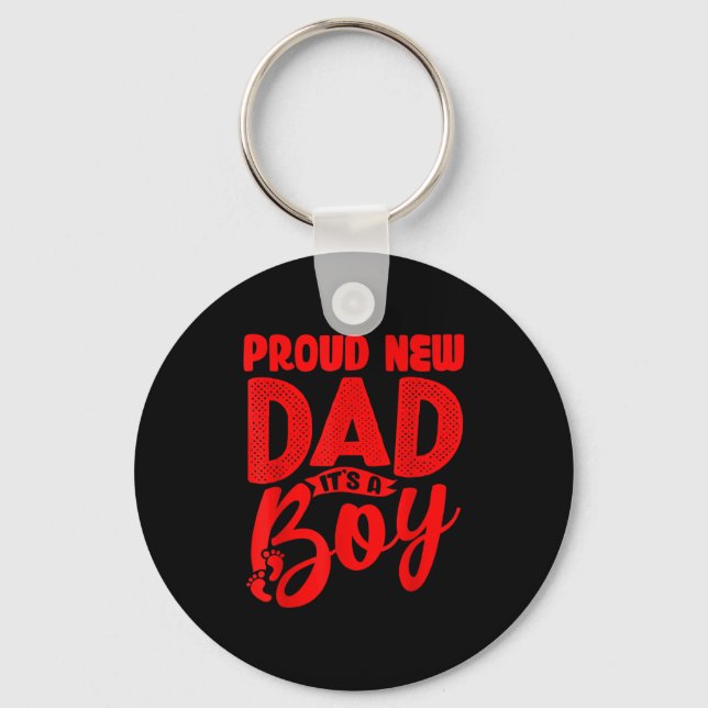 Funny Proud New Dad It's A Boy Gift For Men Cool N Nyckelring (Framsida)
