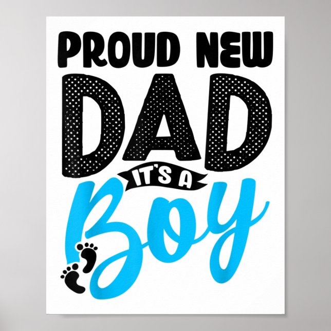 Funny Proud New Dad It's A Boy Gift For Men Cool N Poster (Framsidan)