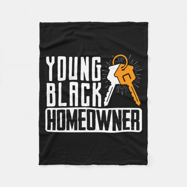 Funny Proud New House Young Black Homeowner Housew Fleecefilt (Framsidan)