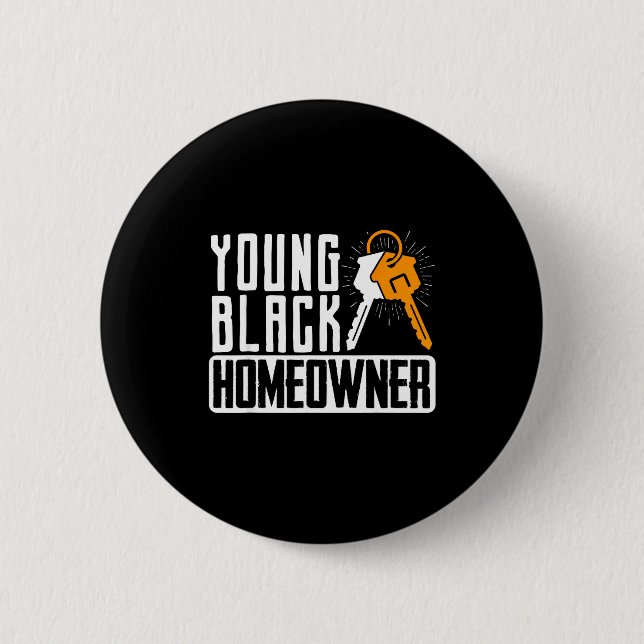 Funny Proud New House Young Black Homeowner Housew Knapp (Framsida)