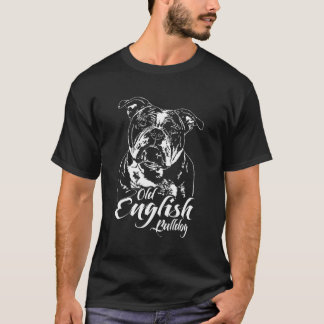 Funny Proud Old English Bulldog Hund Porträtt Gift T Shirt