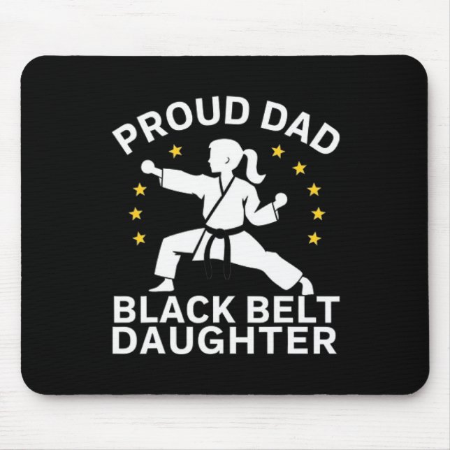 Funny Proud Pappa Black Bälte Dotter Karate Pappa  Musmatta (Framsidan)