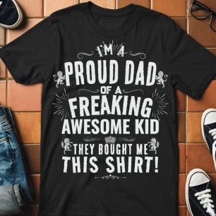 Funny Proud Pappa Fantastisk Kid Vintage Stil Gift T Shirt