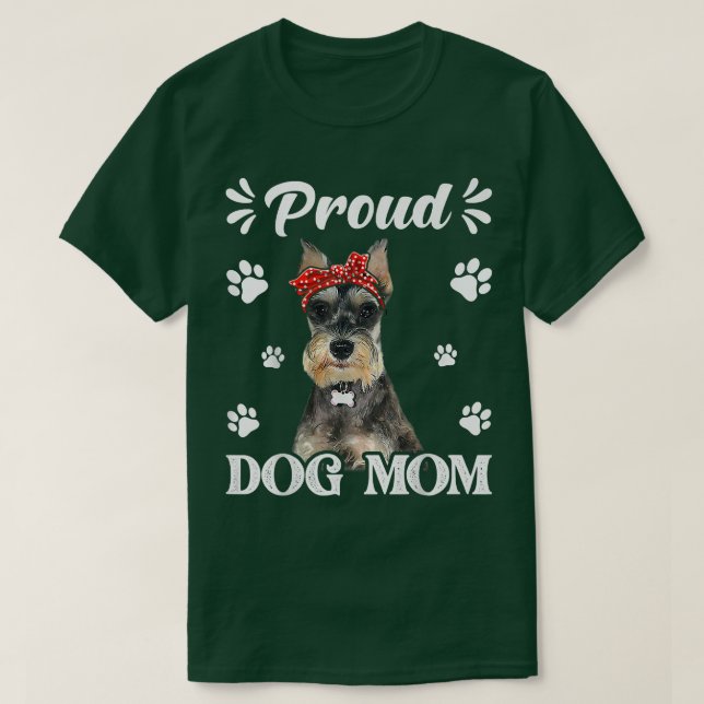 Funny Proud Schnauzer Hund Mamma Puppy Mors dag  T Shirt (Design framsida)
