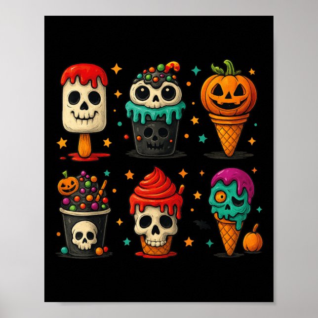 Funny Psicle Summer Horror Halloween Ice Cream Sum Poster (Framsidan)