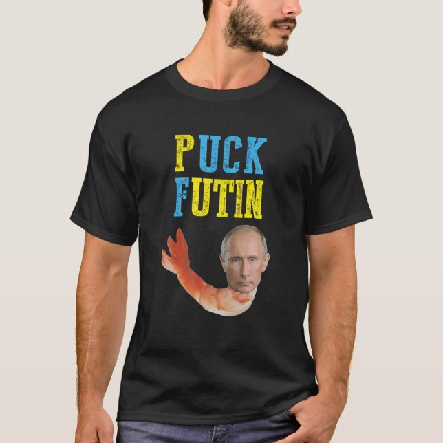 Funny Puck Futin Meme I Stand With Ukraine Support T Shirt (Framsida)