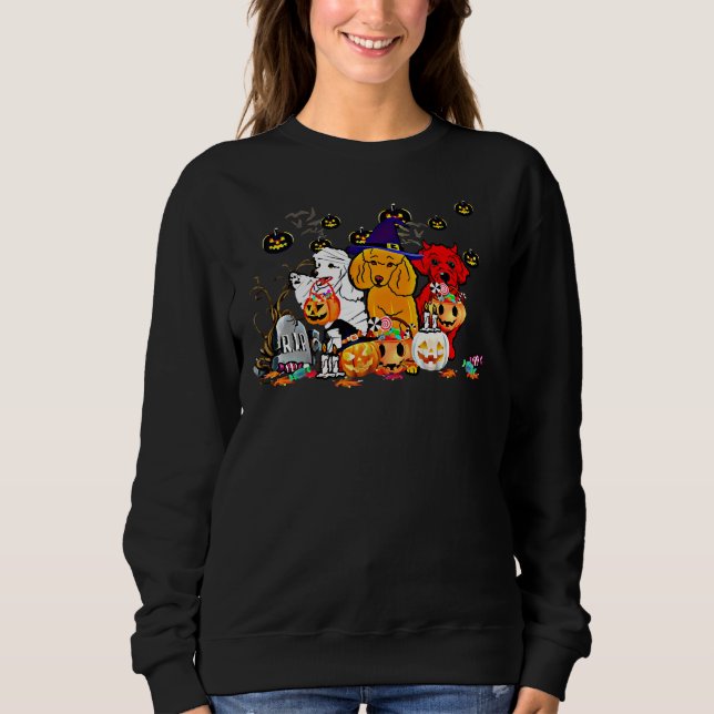 Funny Pudel Halloween T Shirt (Framsida)