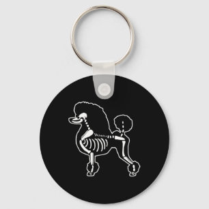 Funny Pudel Hund Skeleton Halloween Doodle Hundar Nyckelring