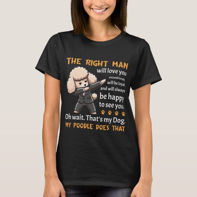 Funny Pudel Hund T Shirt (Framsida)