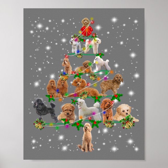 Funny Pudel Julgran-dekoration Ornament Costume Poster (Framsidan)
