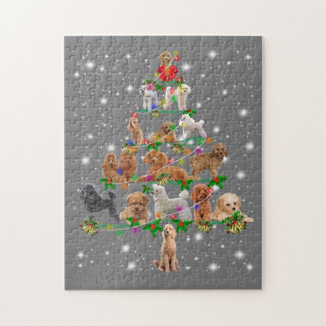 Funny Pudel Julgran-dekoration Ornament Costume Pussel (Vertikal)