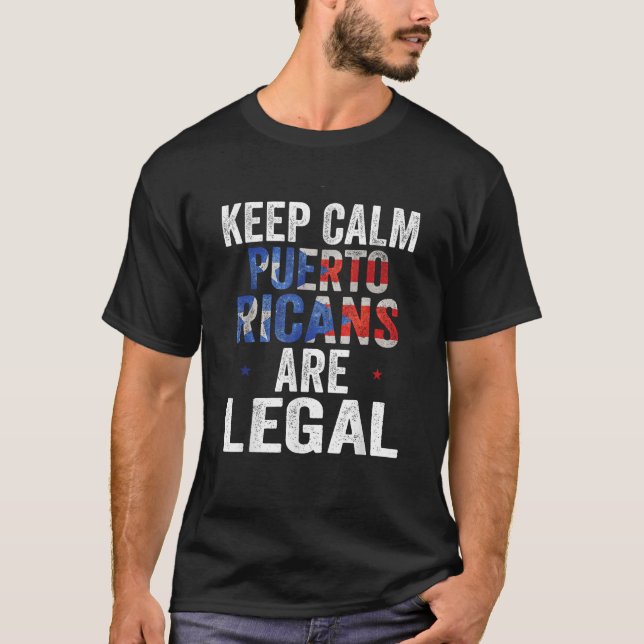 Funny Puerto Rican T Shirt Puerto Ricans Legal (Framsida)
