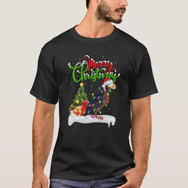 Funny Puffin Bird Älskare Julafton Lighting Puffin T Shirt (Framsida)