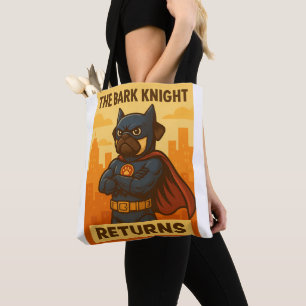 - Funny Pug Art in Cape - Marvel-Inspired Hund Tygkasse