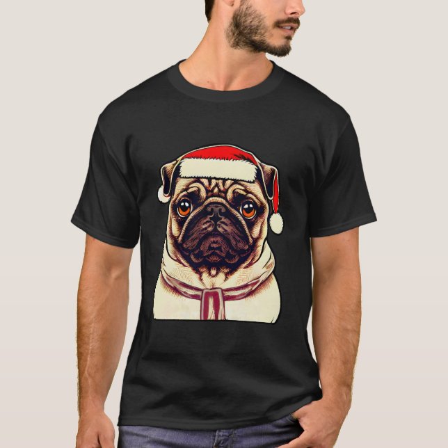 Funny Pug Hund älskare Julafton Hat christmas 2022 T Shirt (Framsida)