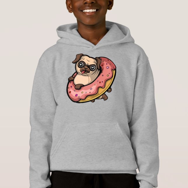 Funny Pug Hund Donut Älskare Pet T Shirt (Framsida)