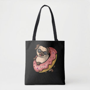 Funny Pug Hund Donut Älskare Pet Tygkasse