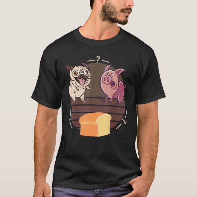 Funny Pug Hund Gris Loaf of Bread, Pug Loaf Compar T Shirt (Framsida)