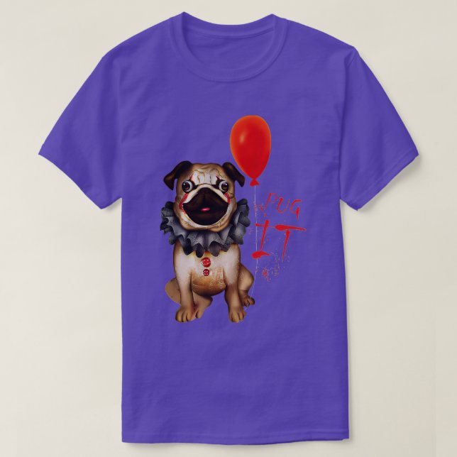 Funny Pug Hund Horror Pug Clown Pug It Halloween C T Shirt (Design framsida)