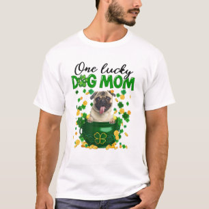 Funny Pug Hund Irish Grönt Shamrock St Patrick' T Shirt