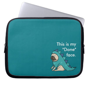 Funny Pug Hund Pugasaurus är "Klart"  Laptop Fodral