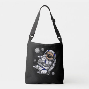 Funny Pug Hund Space Astronaut Cosmic Pet Axelväska