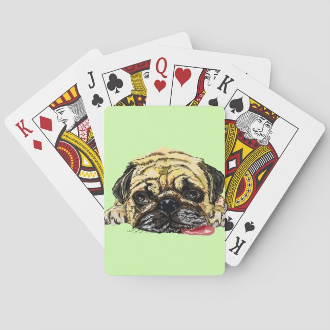 Funny Pug Hund-uppspelningskort Casinokort (Baksidan)