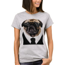 Funny Pug Hundar i Black